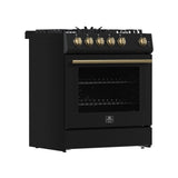 FORNO Espresso Leonardo Gas Range 76.2cm 141.6L Black FFSGS1116-30BLK 3