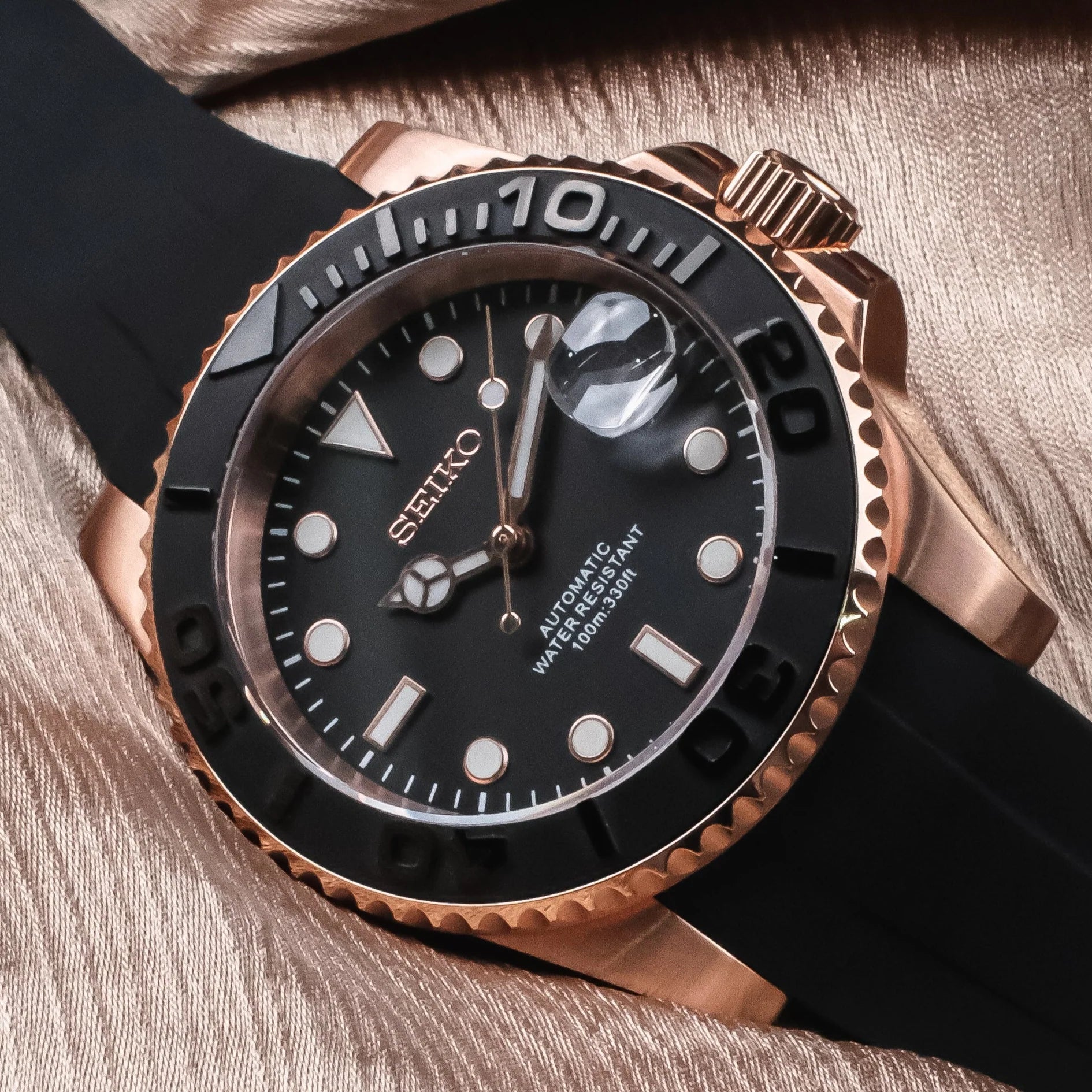 Seikomariner Rosegold Rubber