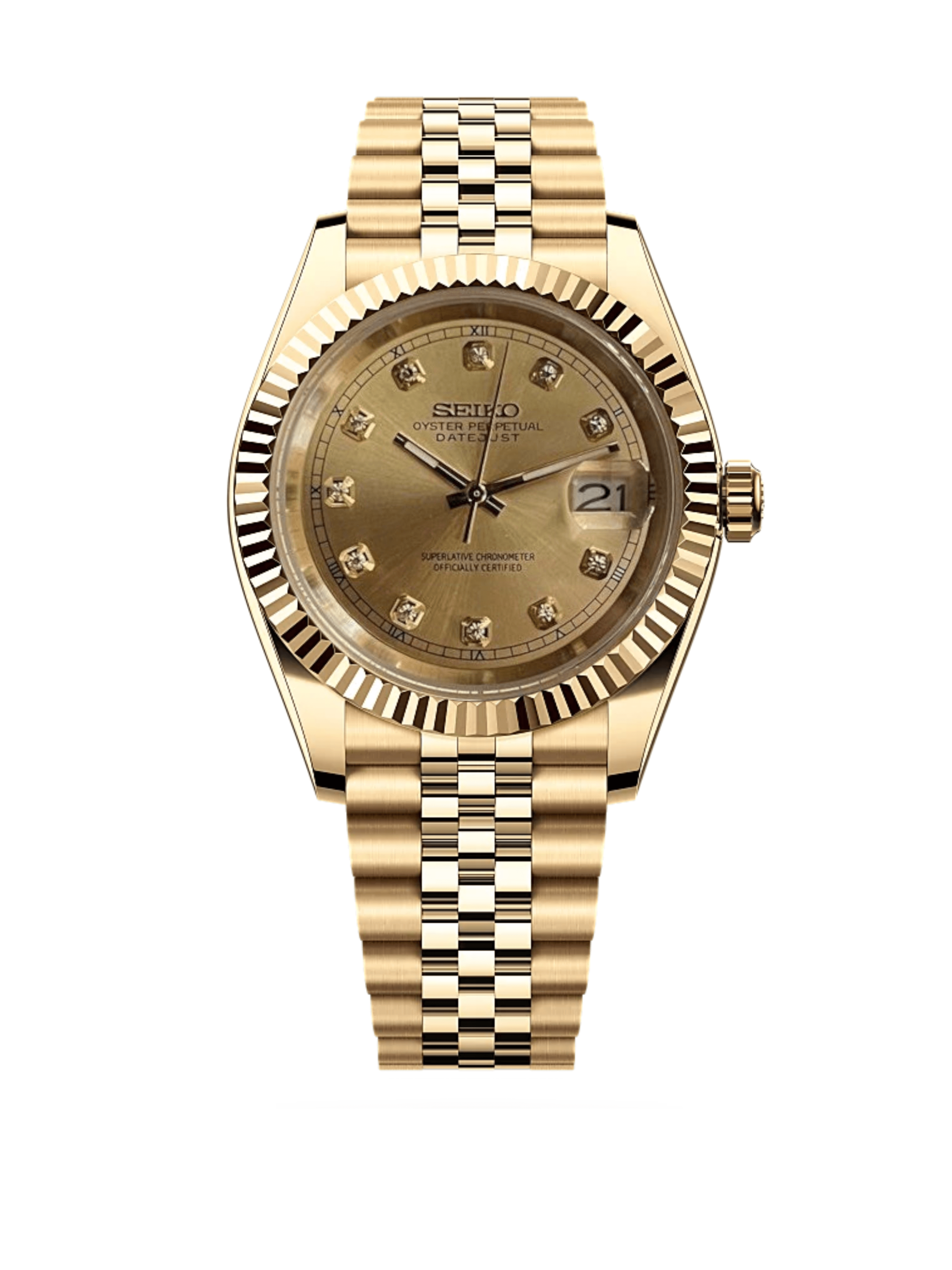 Seikojust Lady Full Gold Diamond Dial